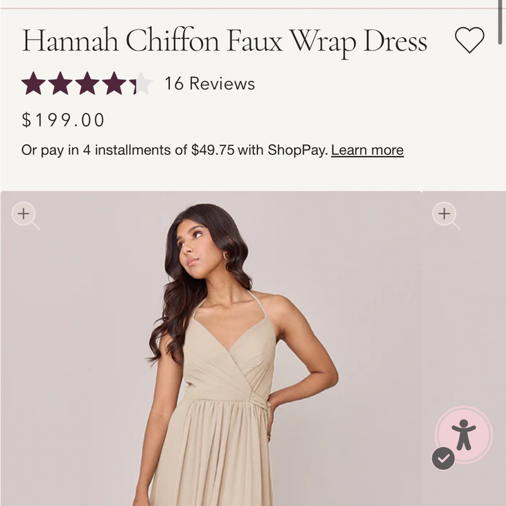 Revelry Hannah Chiffon Faux Wrap Bridesmaid Dress